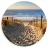 Strand - Zee - Nederland - Duinen - Zon Wandcirkel kunststof plaat 5mm dik klein -3d