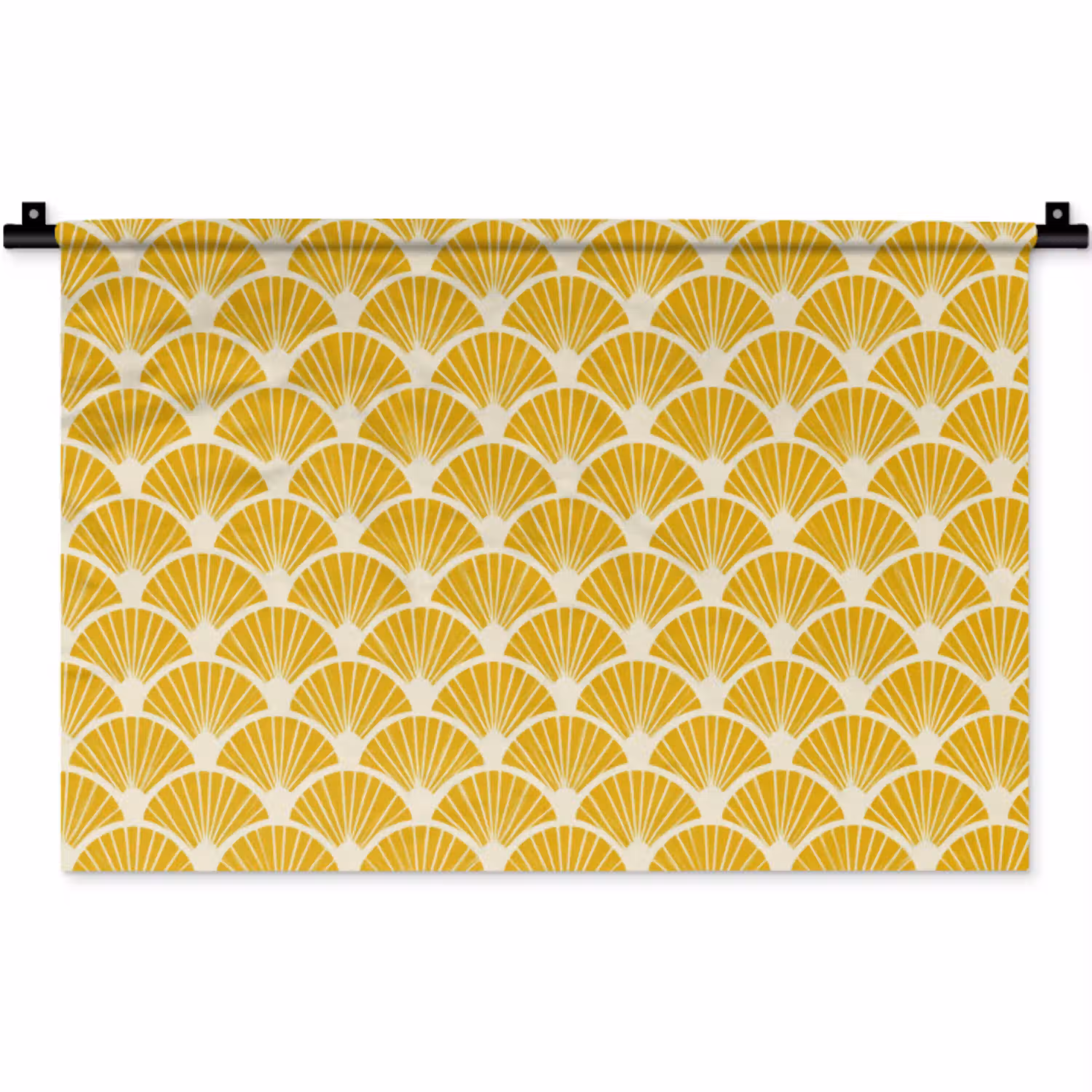 Waaiers - Art Deco - Retro - Okergeel Wandkleed katoen klein 269 -zz3d