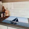 Zeilboot - Zee - Blauw Inductie beschermer vinyl 3mm klein -sfeer3