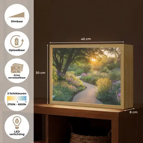 Pad - Bloemen - Park Light Box met batterij (Wandlamp) middel -USP_websiteoverzichtNL
