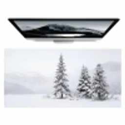 Fijnsparren - Sneeuw - Winter - Landschap - Stilte Muismat XXL klein -zzz3d