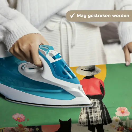 Retro - Meisje - Kat - Zon Wandkleed katoen klein -sfeer9