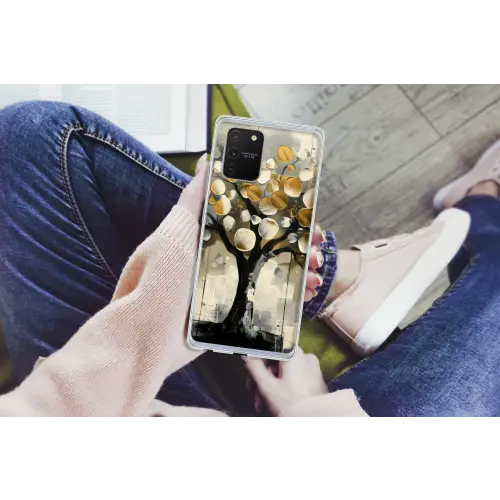 Boom - Abstract - Beige - Goud - Zwart Telefoonhoesje Samsung Galaxy S10 Lite klein -handS10Lite