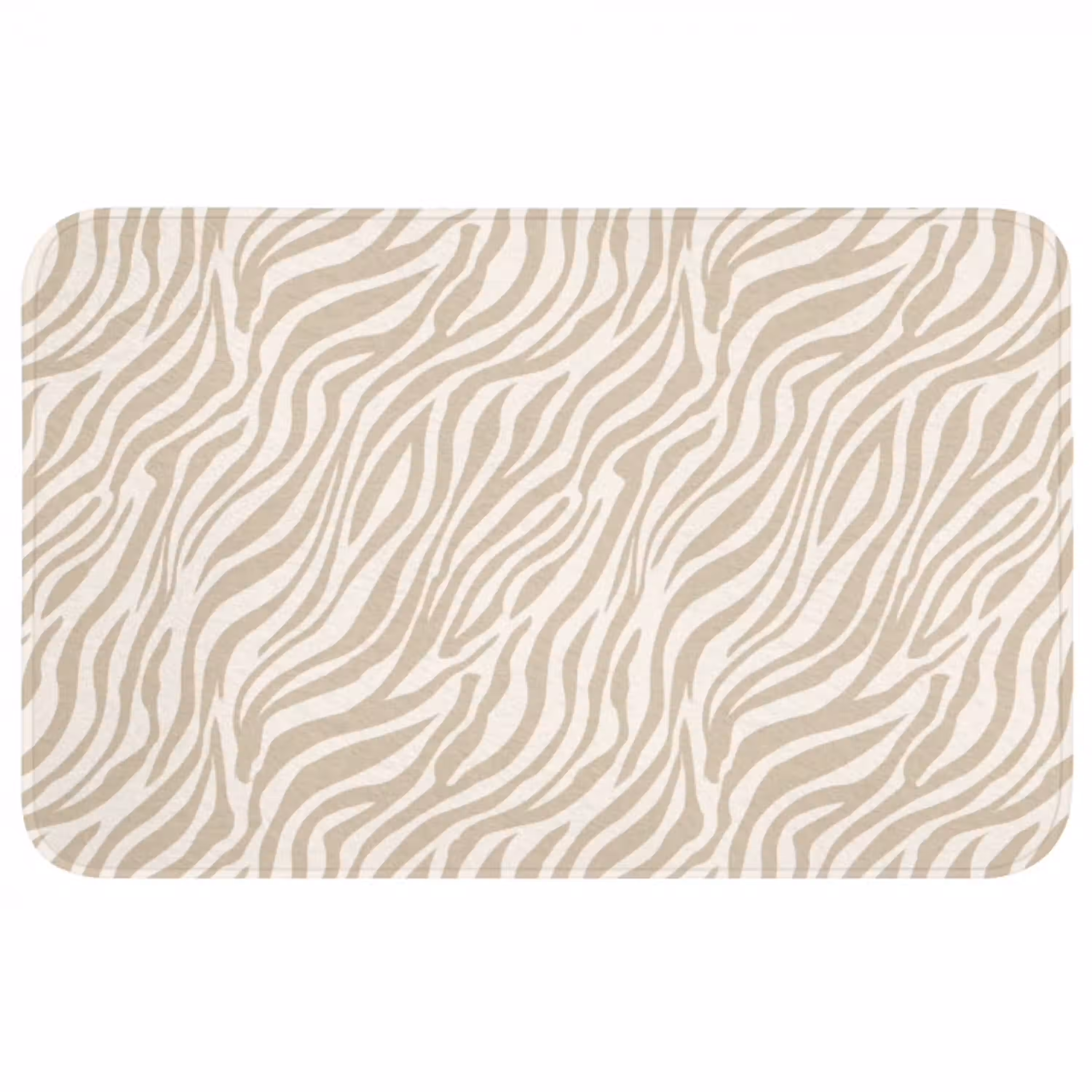 Zebra - Patroon - Beige Badmat middel 997 -3d