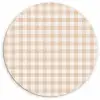 Plaid - Patroon - Vierkant - Beige Wandcirkel plexiglas klein 852 -3d