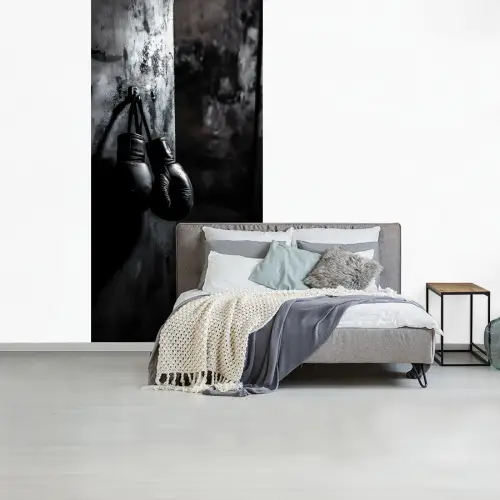 Bokshandschoenen - Muur - Duister - Zwart fotobehang vinyl groot -slaapkamer
