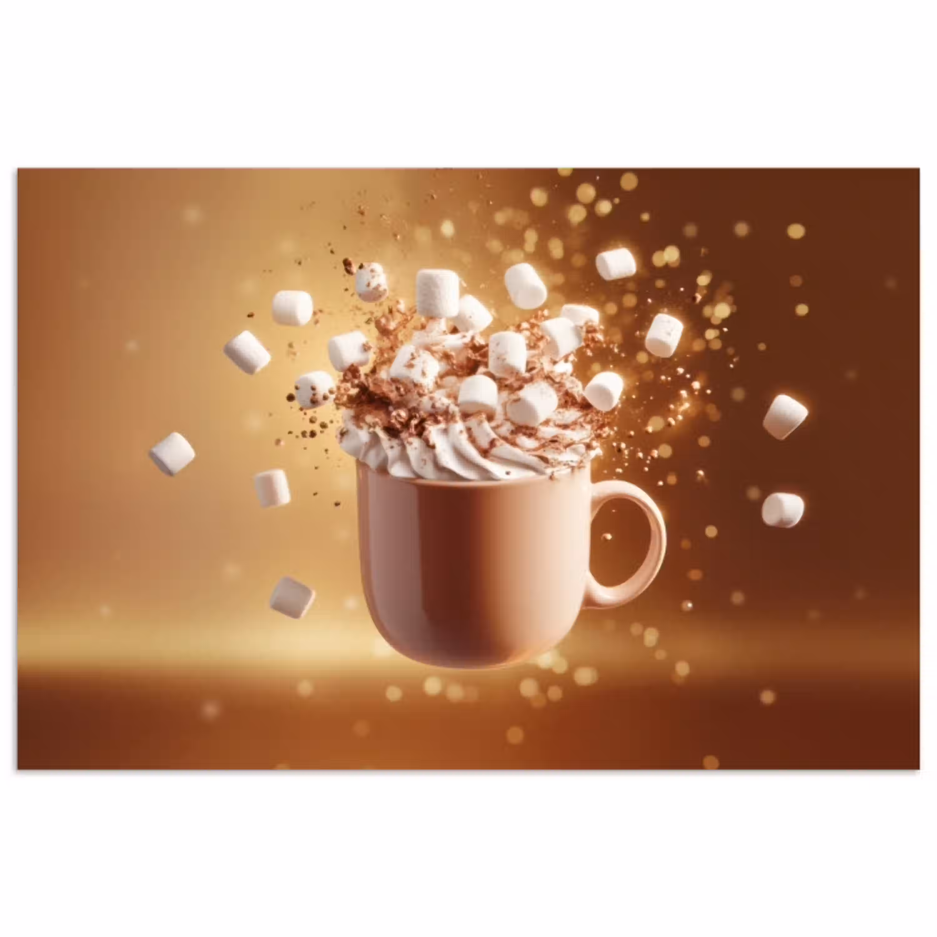 Chocomelk - Drinken - Warm - Bruin poster papier klein -3d