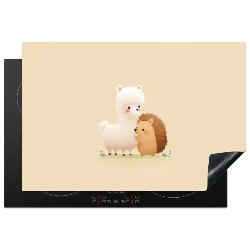 Alpaca - Egel - Bruin - Knuffelen Inductie beschermer vinyl 3mm klein -3d