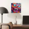 Monster - Graffiti - Kleuren - Oranje aluminium wit klein -sfeer5