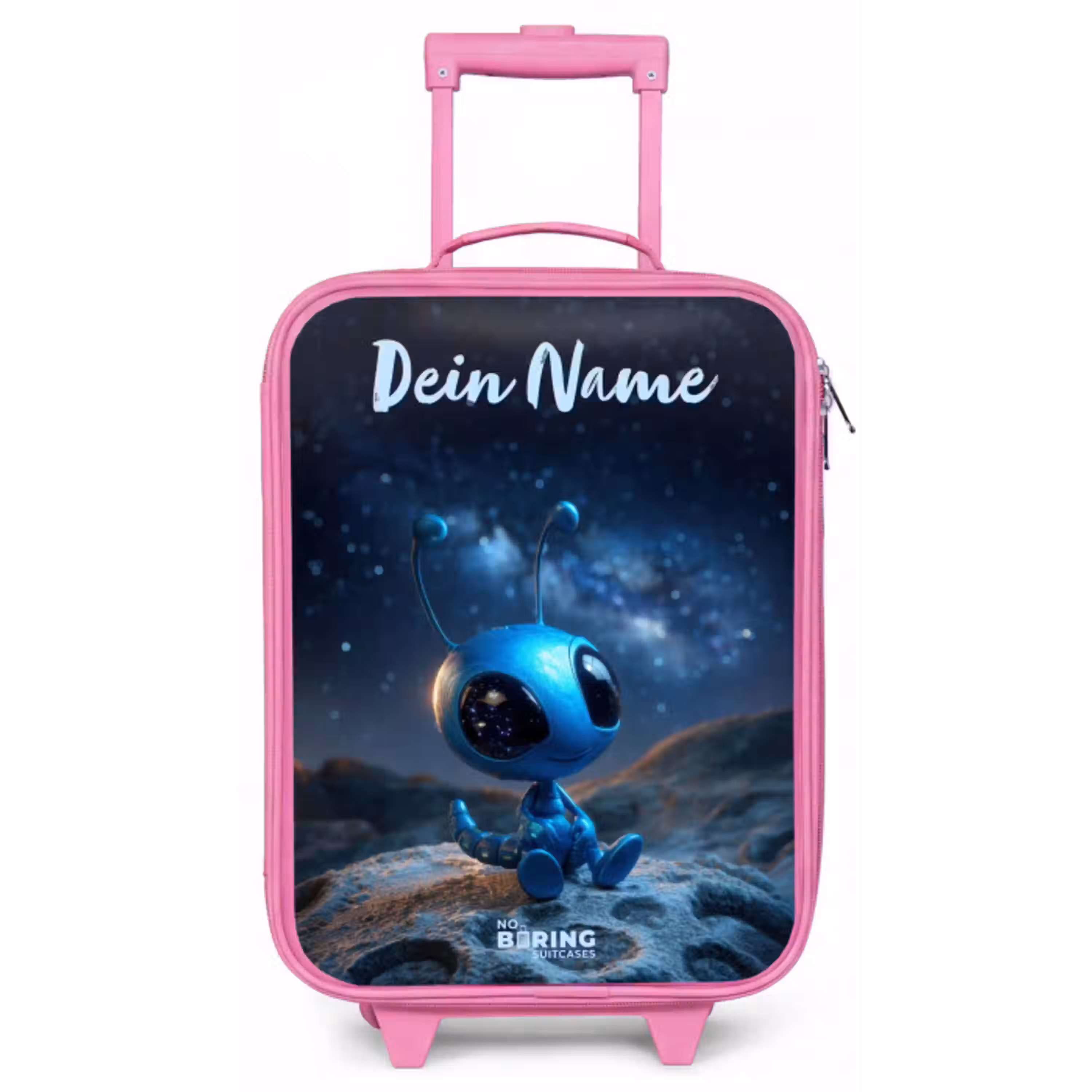 Blauw buitenaards wezentje onder sterrenhemel Kinderkoffer - Roze klein -zz3dotto