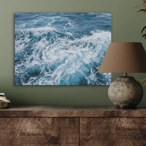 Golven - Oceaan - Blauw PET vilt klein -sfeer2