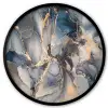 Marmer - Grijs - Blauw - Luxe - Goud Fotolijst rond zonder passe partout klein -3d
