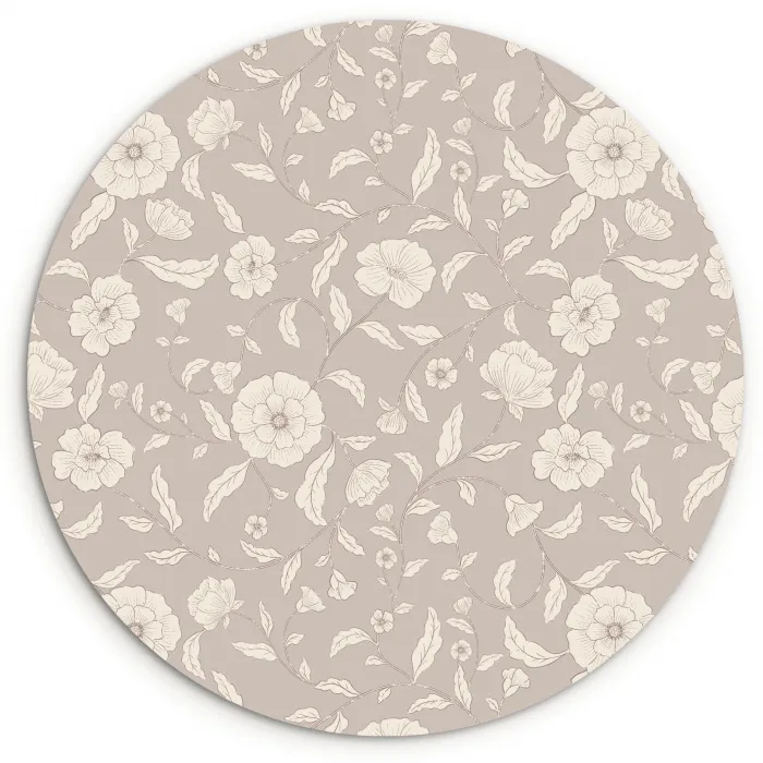 Bloemen - Blaadjes - Patroon Wandcirkel plexiglas klein 852 -3d