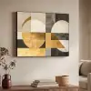 Abstract - Goud - Grijs - Vormen - Geometrisch Textielframe zwart klein -sfeer3