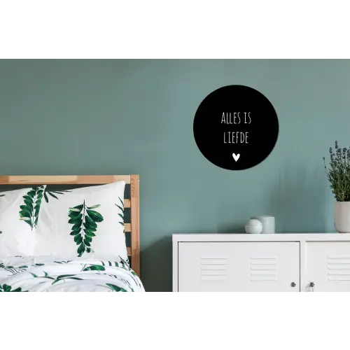 Spreuken - Alles is liefde - Quotes - Bløf Wandcirkel aluminium klein -slaapkamer
