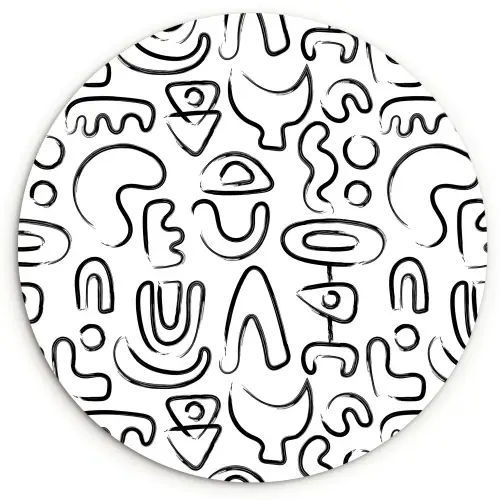 Vormen - Abstract - Zwart - Wit Wandcirkel plexiglas klein 852 -3d