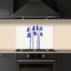 Bloemen - Blauw - Lijnen - Bloemblaadjes keuken achterwand spatscherm klein -sfeer1