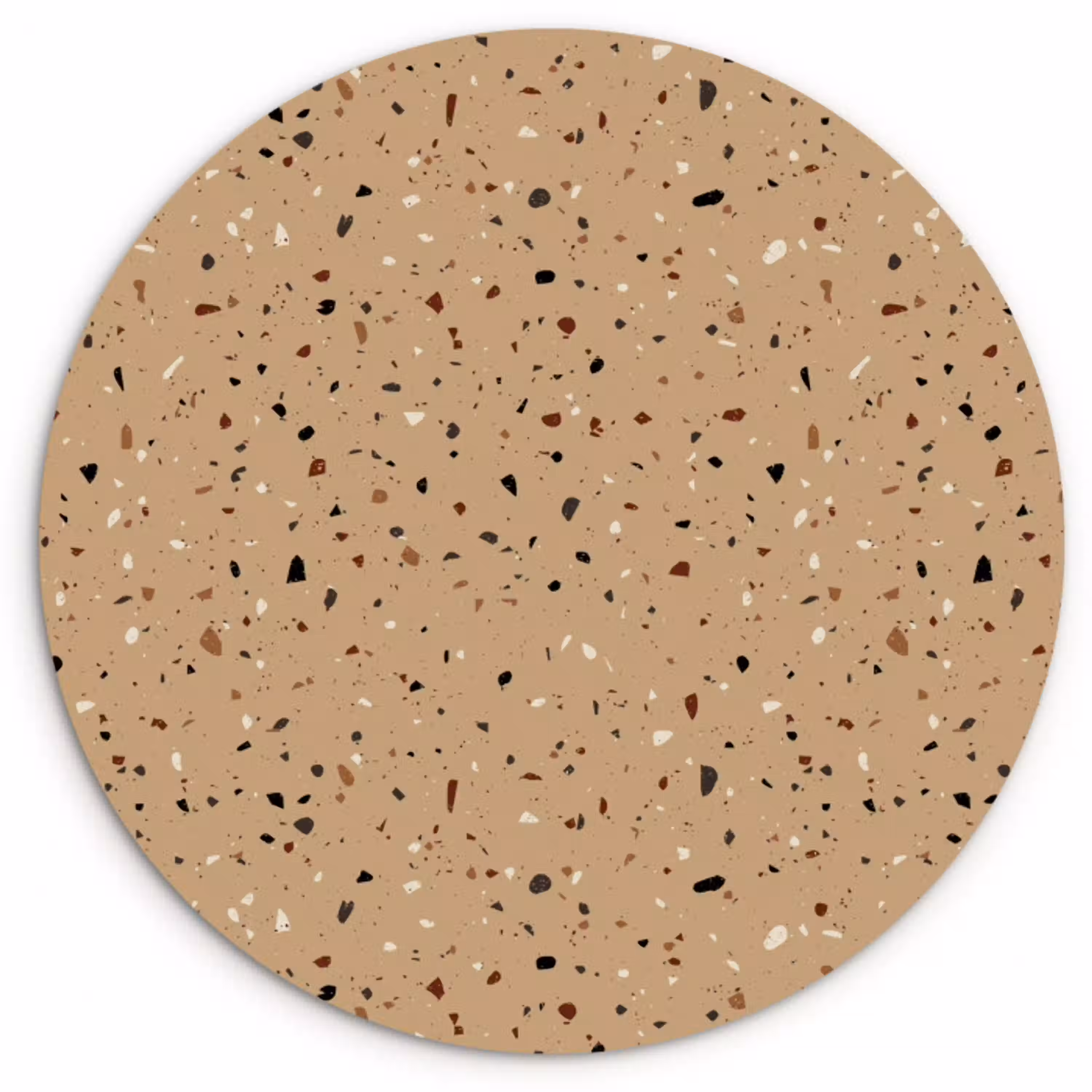 Terrazzo - Patroon - Beige Wandcirkel plexiglas klein 852 -3d