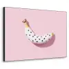 Banaan - Stippen - roze Textielframe zwart klein -3d
