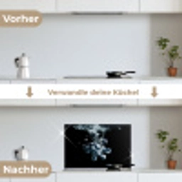 Blauwe bessen - Fruit - bes - Stilleven - Water - Zwart keuken achterwand spatscherm klein -voor_na_DE