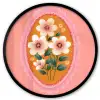 Illustratie - Bloemen - Rand - Roze Fotolijst rond zonder passe partout klein -3d