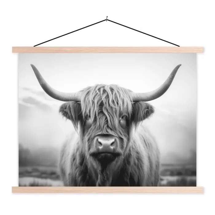 HOOFD textielposter latten blank klein -3d