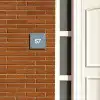 Effen blauwgrijs - Traditioneel Naambord Vierkant klein -sfeer3-XS