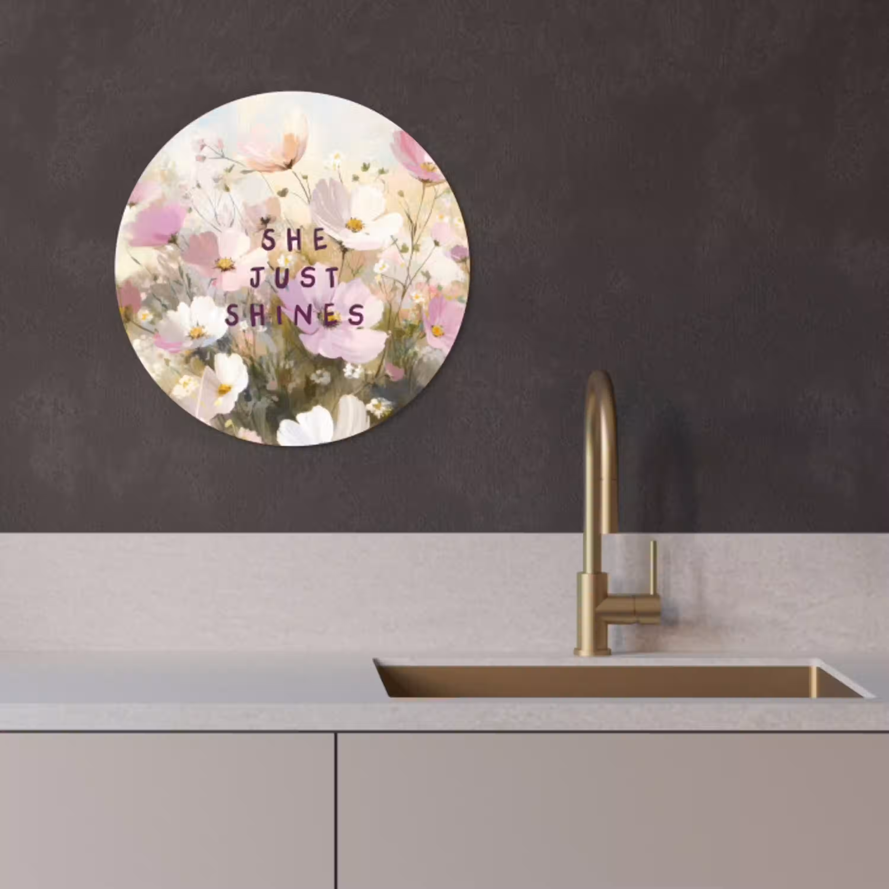 Quote - Bloemen - Schilderachtig KitchenYeah - Keuken - Wandcirkel Forex klein -sfeer1