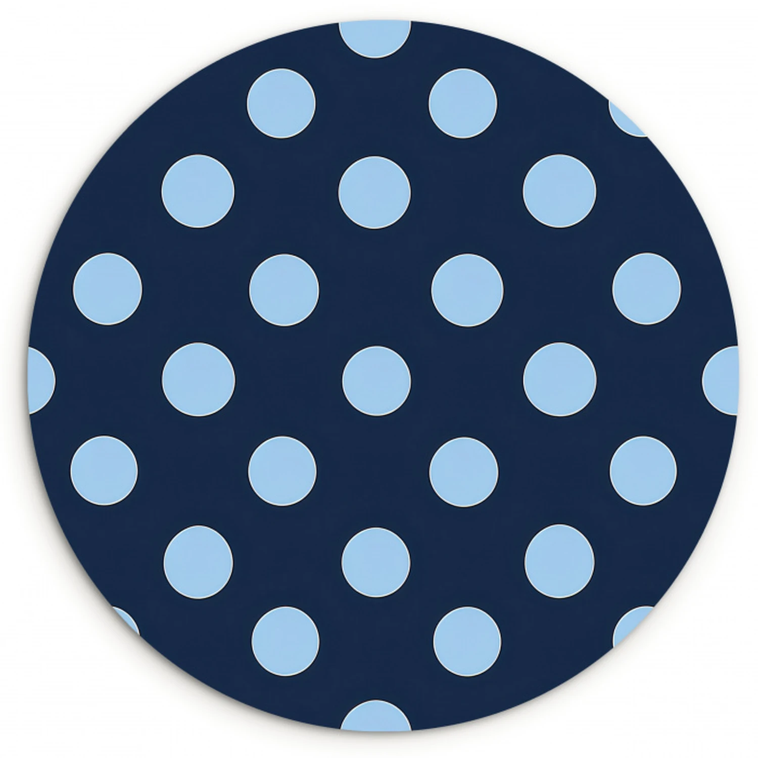 Klassiek - Dots - Blauw Wandcirkel kunststof plaat 5mm dik klein 188 -3d