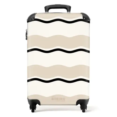 Golvende strepen in crème tinten NBS - Handbagage koffer - Kinderen Unisex middel -productfoto_recht