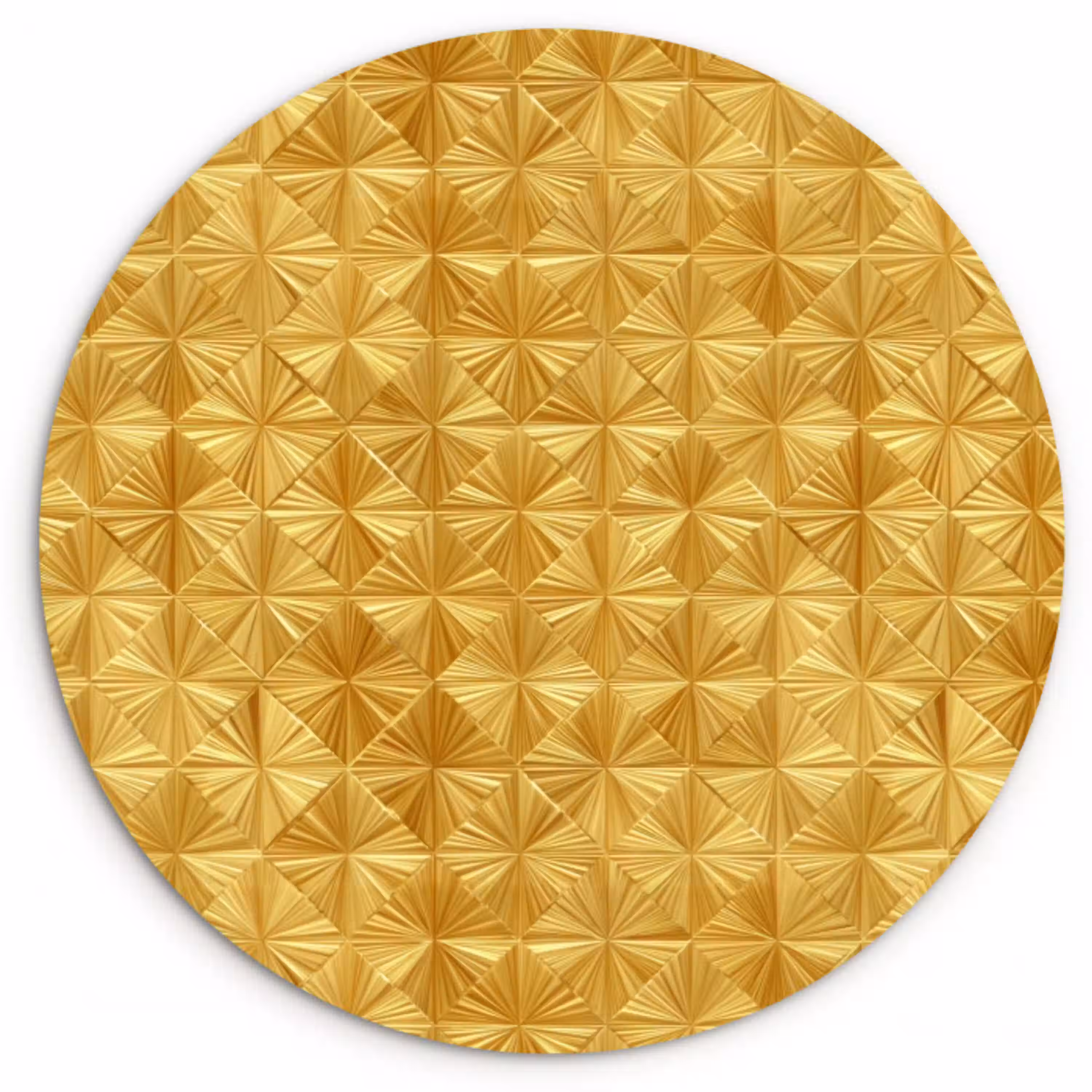 Tegels - Geometrisch - Reliëf - Goud Wandcirkel kunststof plaat 5mm dik klein 188 -3d