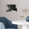 Paard - Bord - Pasta - Tafelkleed - Zwart Wit - Dieren poster papier klein -sfeer3