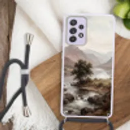 Berglandschap - Meer - Bergen - Vallei - Klassiek Hoesje Samsung Galaxy A52 5G met koord klein -sfeer4