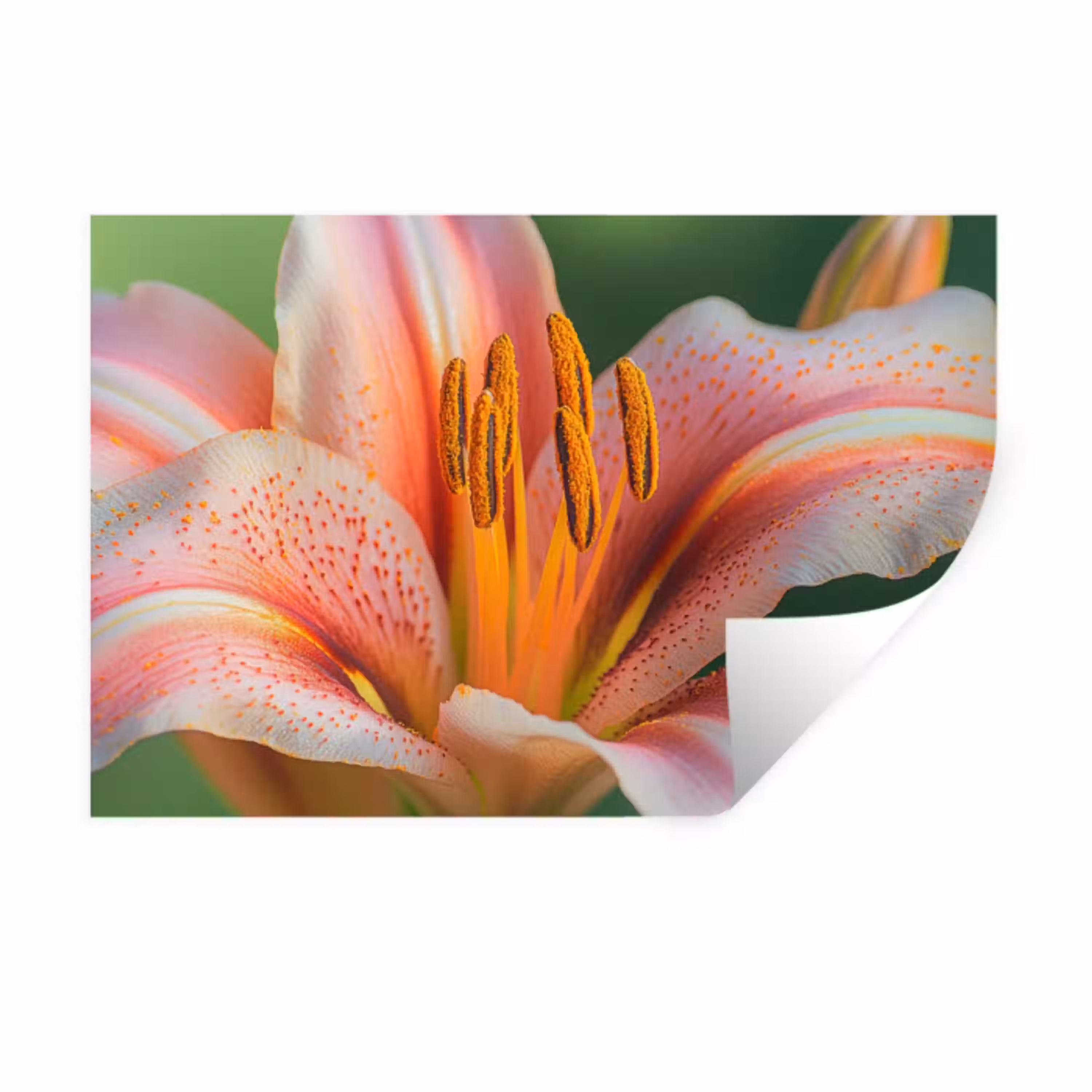 Lelie - Close up - Lichtroze Muursticker klein -3d