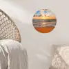 Strand - Zonsondergang - Zee - Wolken - Horizon Wandcirkel behangsticker klein -sfeer4