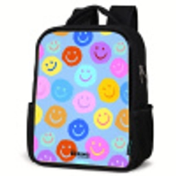 Vrolijk patroon van smileys Rugzak - Zwart middel -schuin
