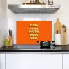 Slow down you're doing fine - Oranje - Simple Inductie beschemer met haakjes klein -sfeer2