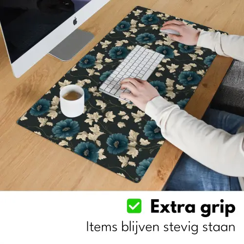 Botanisch - Bloemen - Blauw Muismat XXL klein 681 -sfeer3