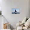 Zeilboot - Zee - Blauw Tuinposter op houten frame 2 cm dik klein -sfeer1