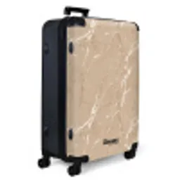 Beige - Marmer - Organisch - Wit NBS - Large koffer - Volwassenen Unisex groot -product1