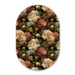Bloemen - Barok - Patroon - Roze - Crème Wandcirkel Ovaal Forex klein 630 -3d