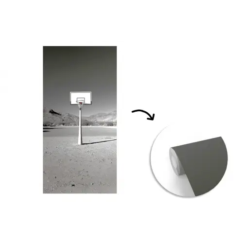 Basketbalpaal - Landschap - Zand - Wit fotobehang vinyl groot -3d