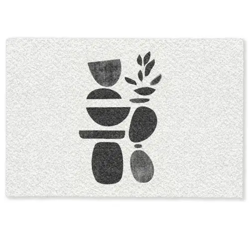 Japandi - Zwart - Abstract Deurmat klein -zkaufland3d