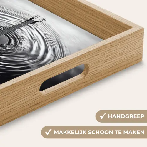Gitaar - Hout - Water Dienblad Rechthoek middel -USP_HandgreepNL