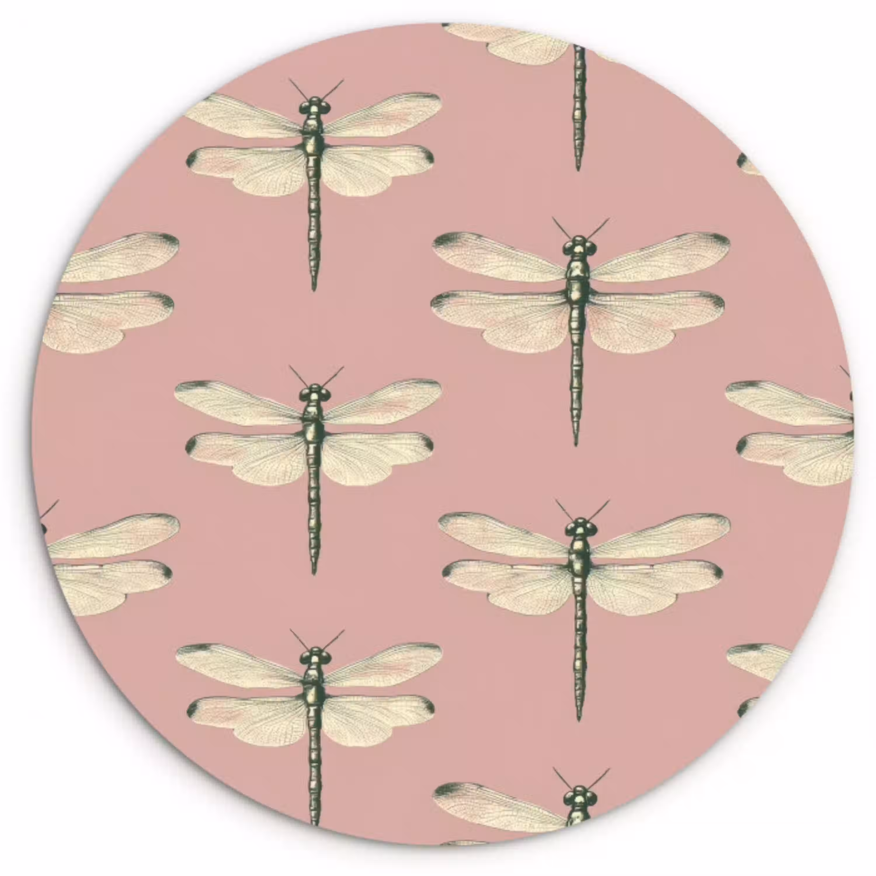 Lillibellen - Patroon - Roze Wandcirkel kunststof plaat 5mm dik klein 188 -3d