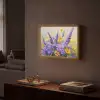 Lavendel - Bloemen - Natuur - Kunst Light Box met batterij (Wandlamp) middel -sfeer1