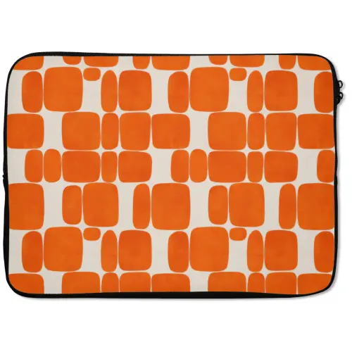 Patroon - Retro - Oranje laptophoes neopreen klein 279 -zkaufland3dotto