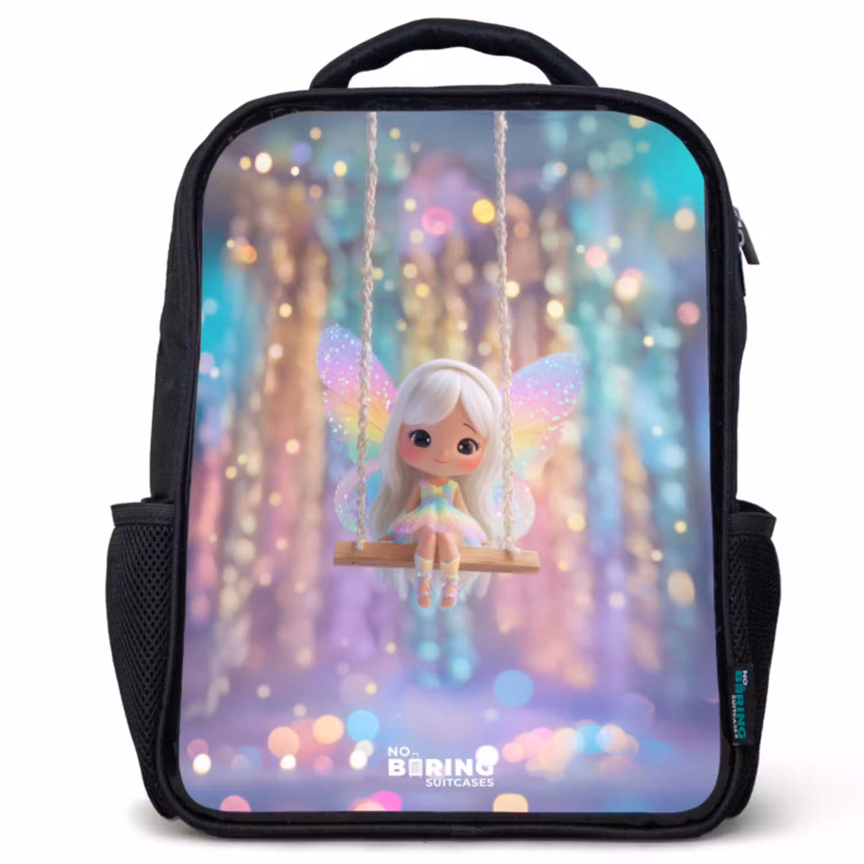 Fee - Elf - Regenboog Rugzak - Zwart middel -3d