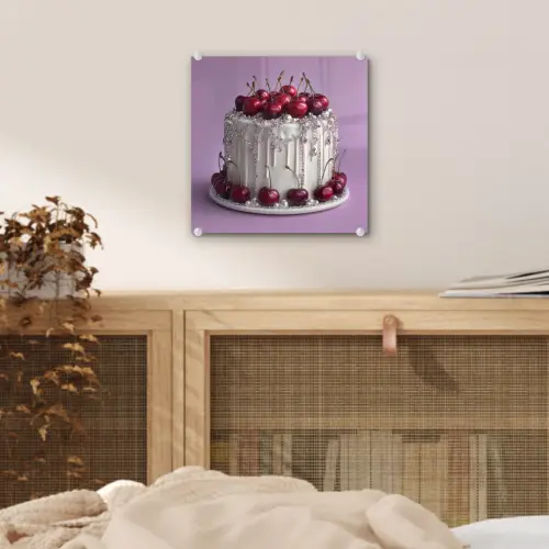Taart - Kersen - Juwelen - Rood plexiglas 5mm klein -sfeer4