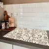 Abstract - Beige - Patroon - Donkerbruin Inductie beschermer vinyl 3mm klein 276 -sfeer3